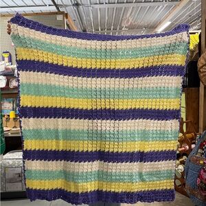 Colorful Striped Crochet Blanket